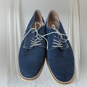 Banana Republic Mens Blue Lace Up Suede Oxford Dress Shoes Size 11